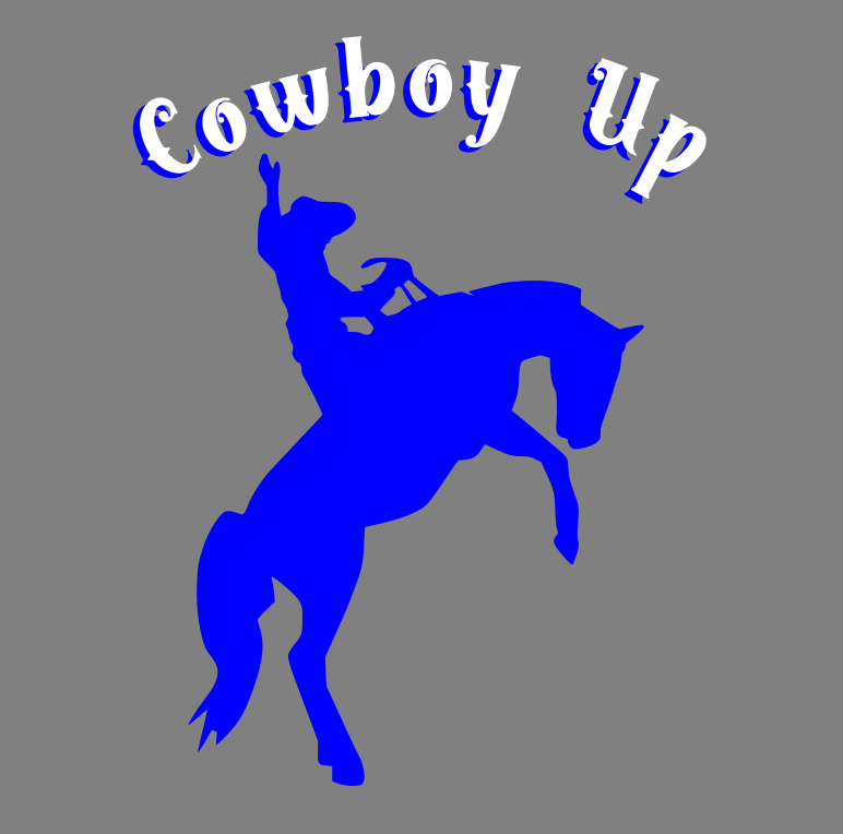 "Cowboy Up" Window Sticker 10' x 8'