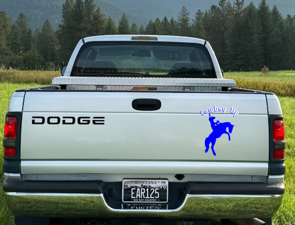 "Cowboy Up" Window Sticker 10' x 8'