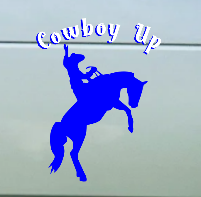 "Cowboy Up" Window Sticker 10' x 8'