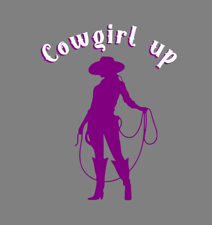 "Cowgirl Up" Window Sticker 10" x 8"