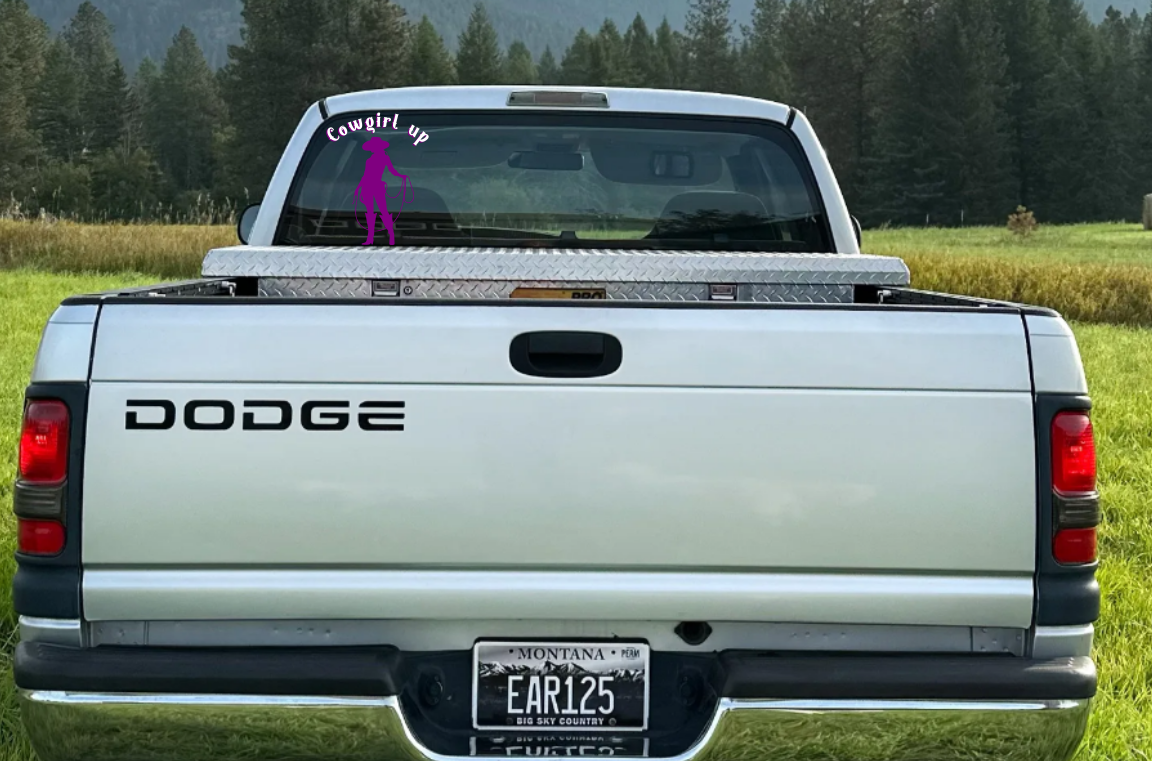 "Cowgirl Up" Window Sticker 10" x 8"