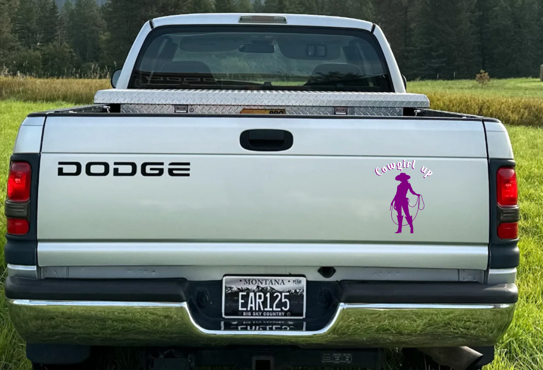 "Cowgirl Up" Window Sticker 10" x 8"