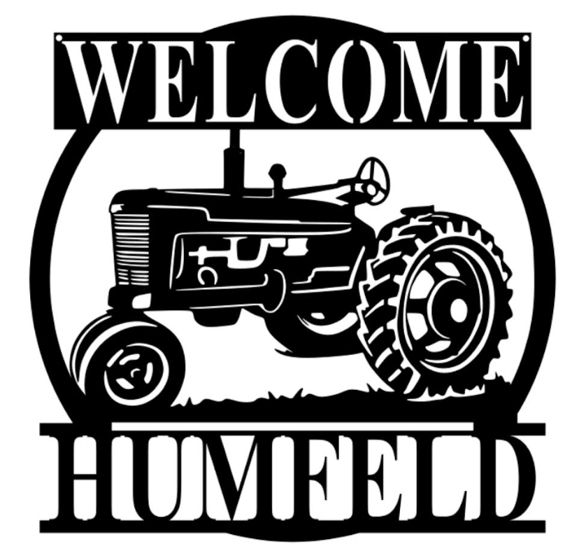 Personalized Metal Tractor Sign 20" x 20"
