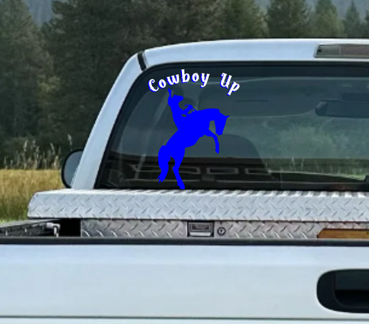 "Cowboy Up" Window Sticker 10' x 8'